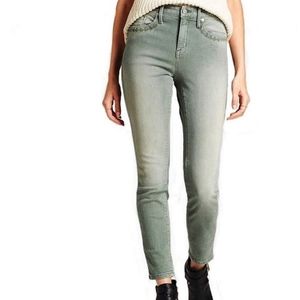 Mossimo High Rise Skinny Green Embroidery Jeans
